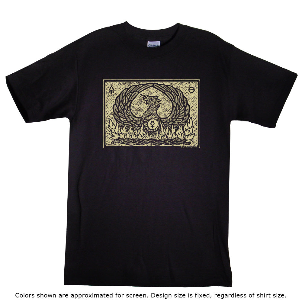 Phoenix Woodcut print shirt