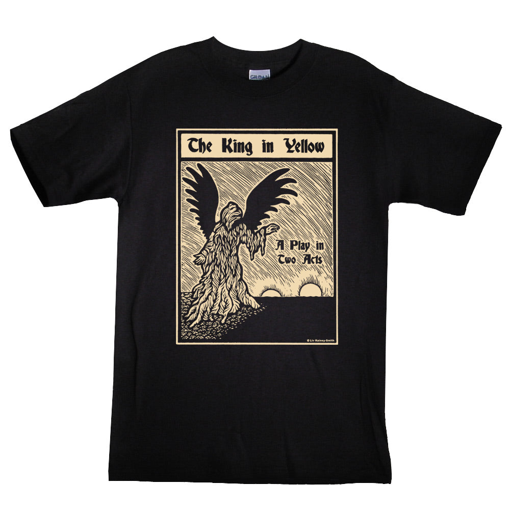 The King In Yellow woodcut print shirt