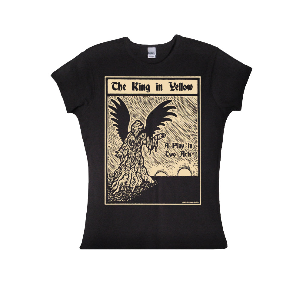 The King In Yellow woodcut print shirt