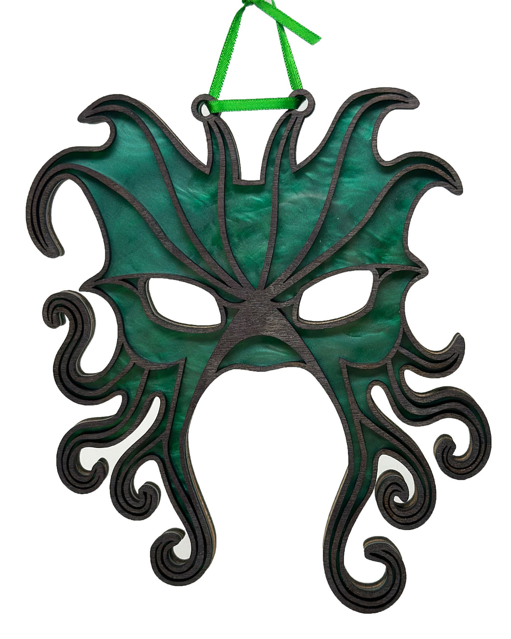 Green Man Cthulhu mask suncatcher