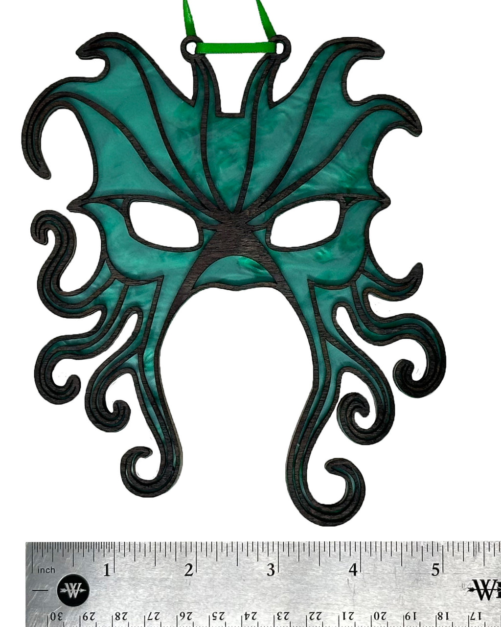 Green Man Cthulhu mask suncatcher