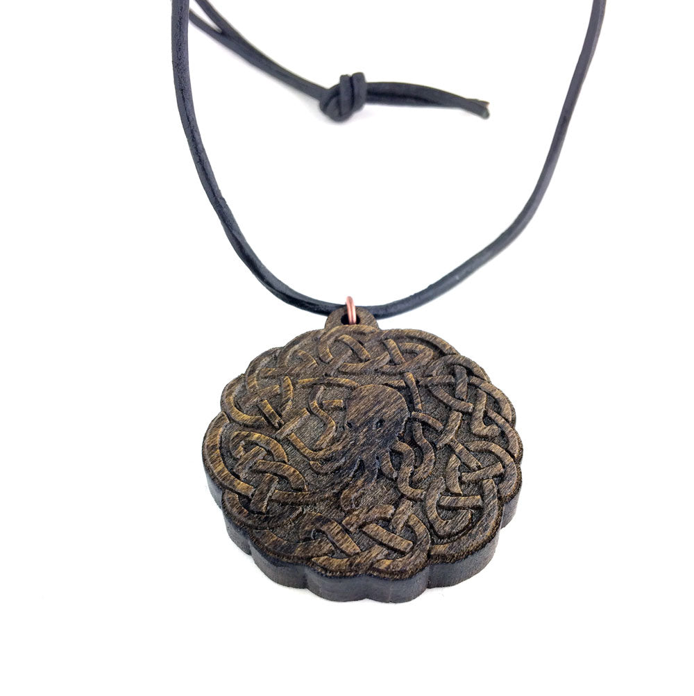 Cthulhu Knot Wooden Pendant