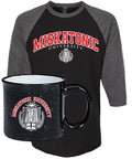 MIskatonic University raglan shirt and campfire Mug Gift Set