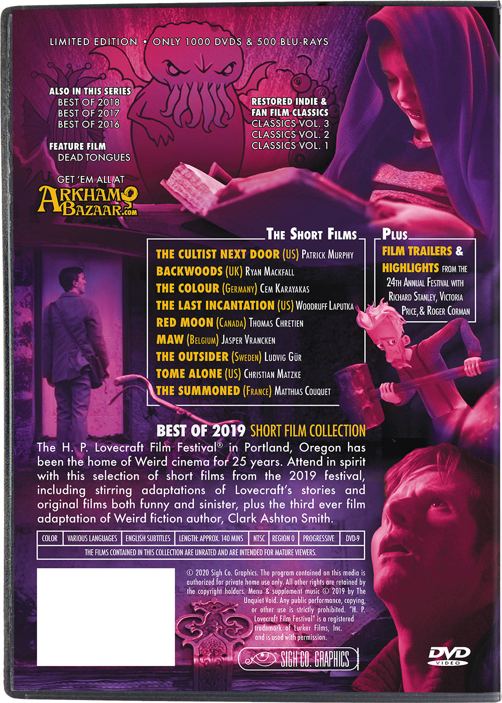 H. P. Lovecraft Film Festival Best of 2019 Collection DVD - limited edition