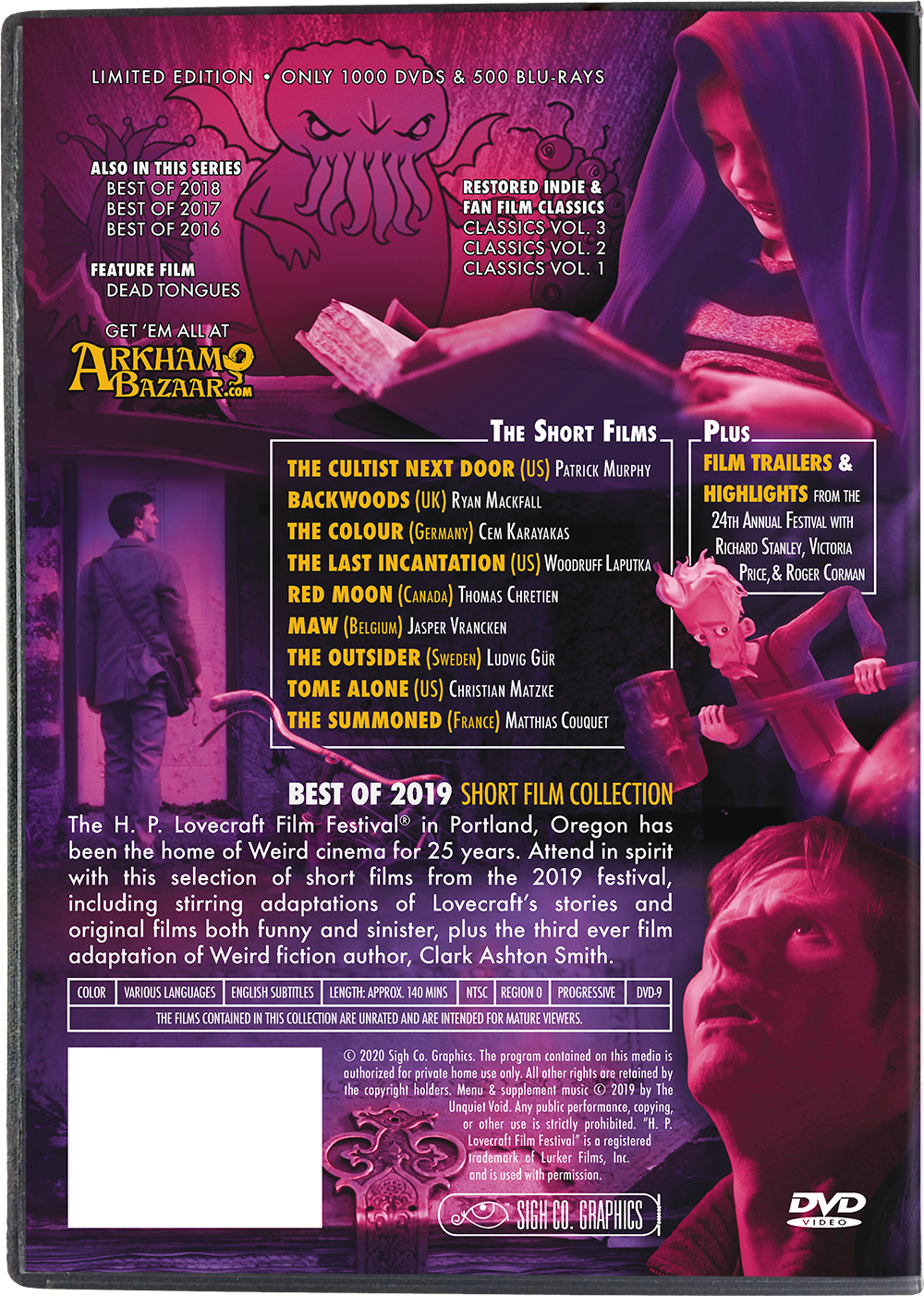 H. P. Lovecraft Film Festival Best of 2019 Collection DVD - limited edition