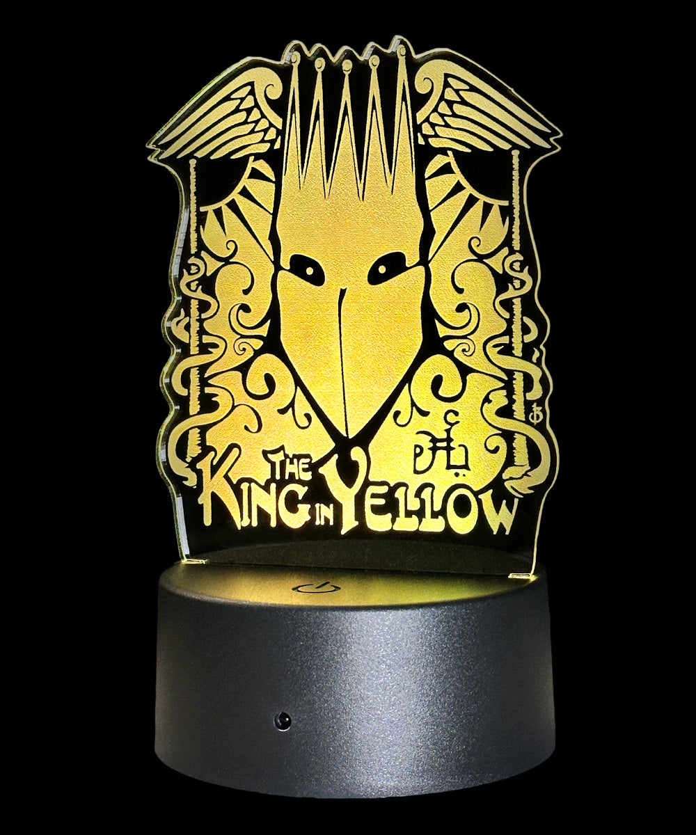 King in Yellow etched color changing LED light