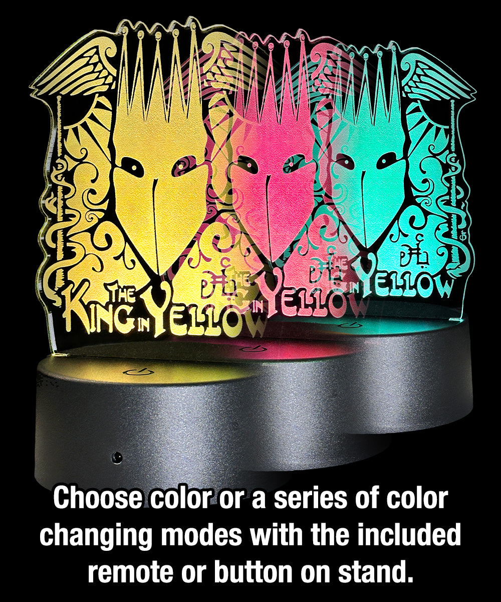 King in Yellow etched color changing LED light