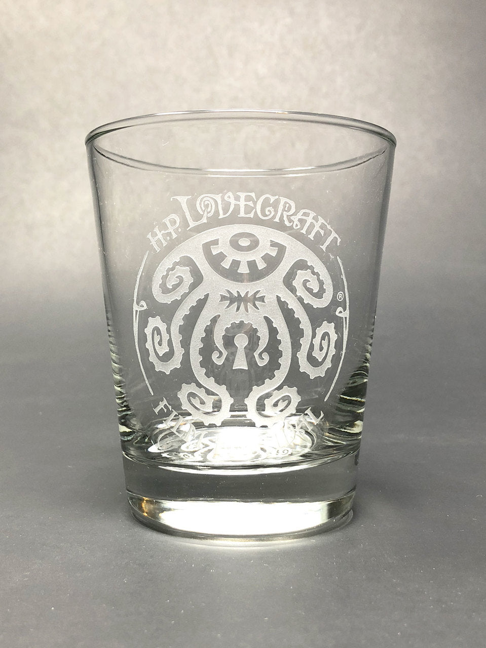 H. P. Lovecraft Film Festival Logo Rocks Glass