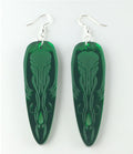 Cthulhu Earrings- green mirrored acrylic
