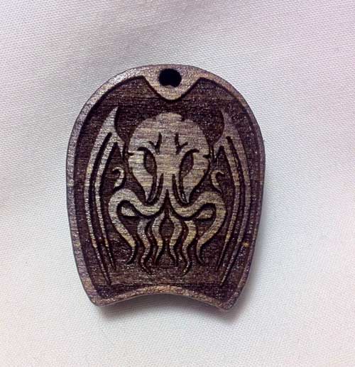 Tribal Cthulhu Wood pendant