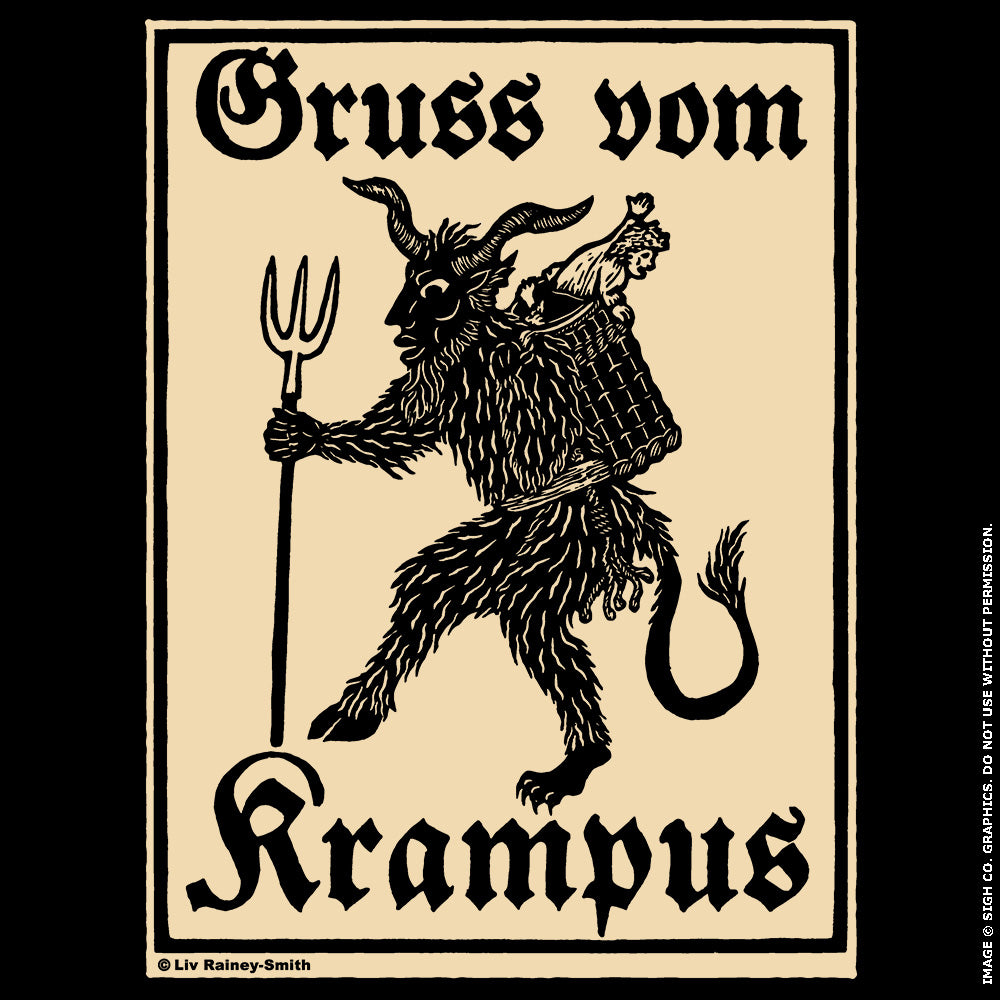 Greetings From Krampus woodcut t-shirt