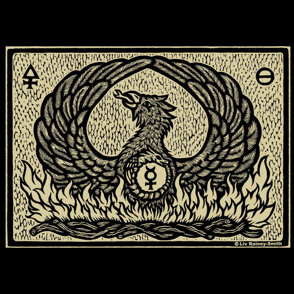 Phoenix Woodcut print shirt