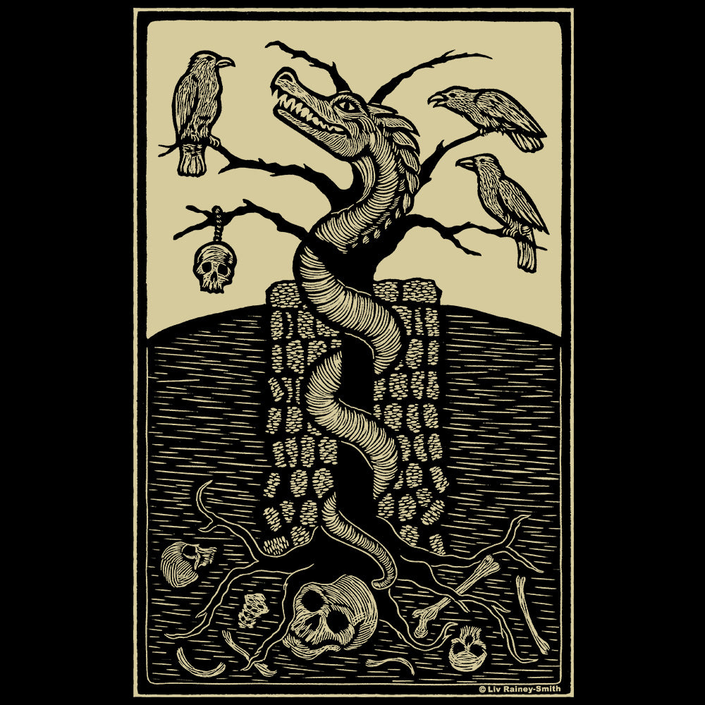 Wyrm woodcut shirt