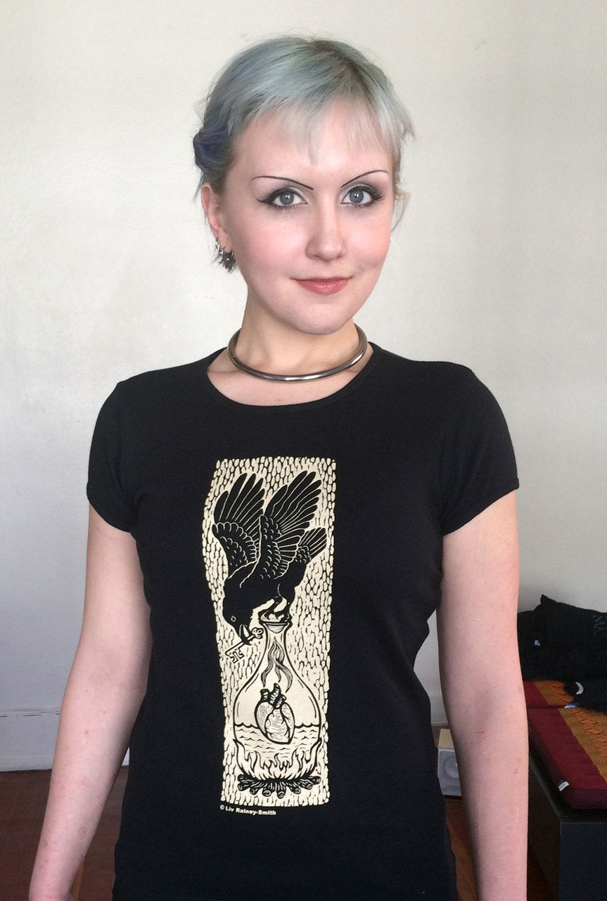Raven woodcut shirt