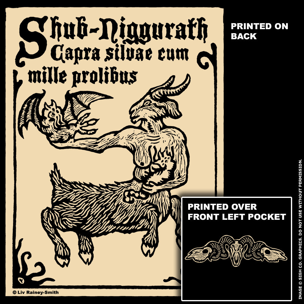 Shub-Niggurath woodcut workshirt