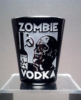 Zombie Vodka black shot glass