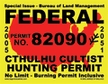 Cthulhu Cultist Hunting Permit (STICKER)