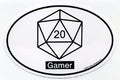 Gamer D20 Euro Oval car decal (STICKER)