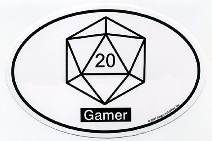 Gamer D20 Euro Oval car decal (STICKER)