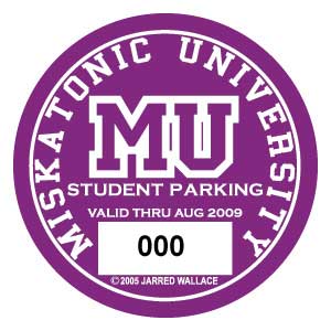 Miskatonic U. Parking Permit (STICKER)