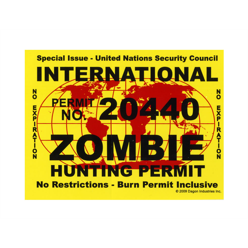 Zombie Hunting Permit (STICKER)