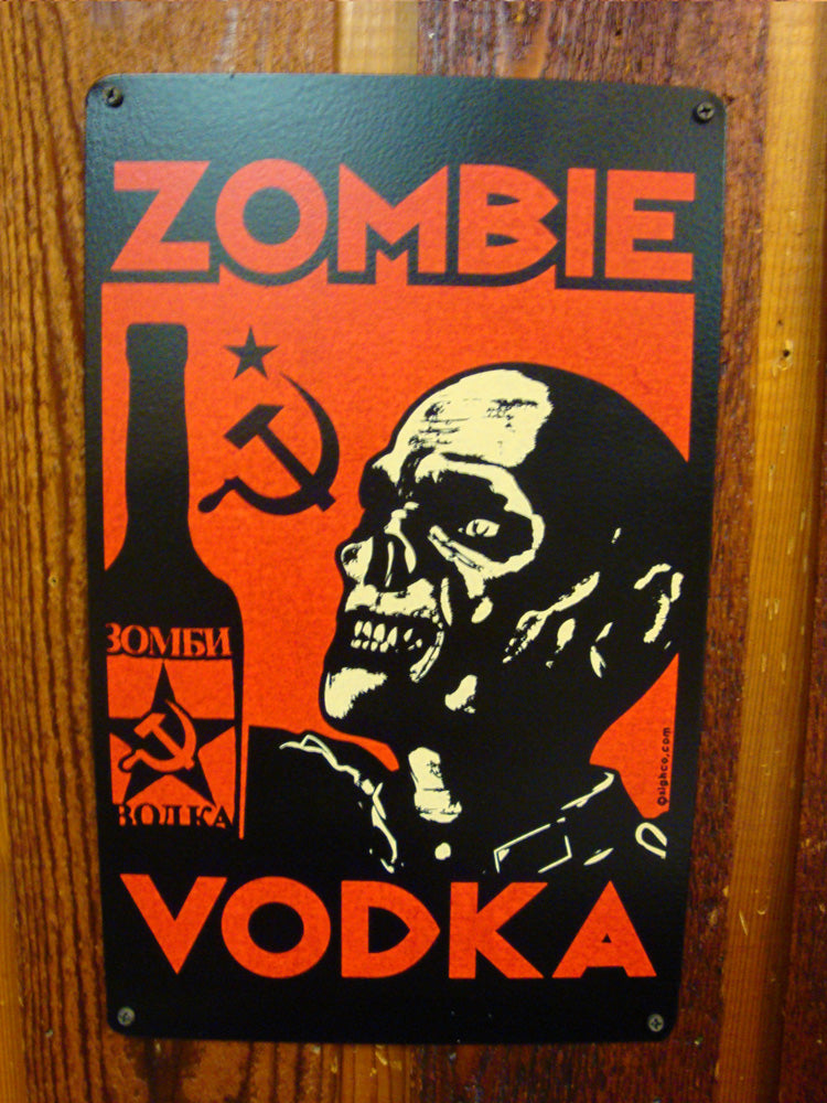 Zombie Vodka vintage style metal sign